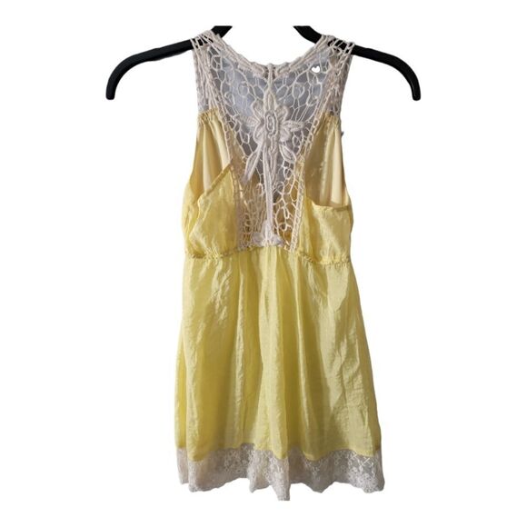 Ya Los Angeles Yellow Bohemian Crochet Tank Size Small - Picture 1 of 3